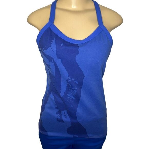 LuluLemon Tri-Y Blue Graphic Racerback Tank Top Size  8 - Picture 1 of 6